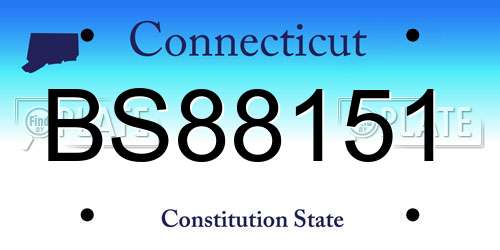 BS88151 Connecticut License Plate