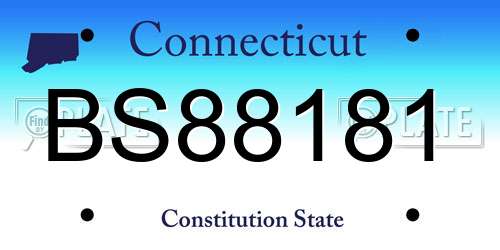 BS88181 Connecticut License Plate
