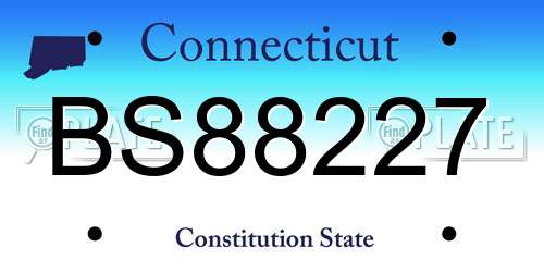 BS88227 Connecticut License Plate