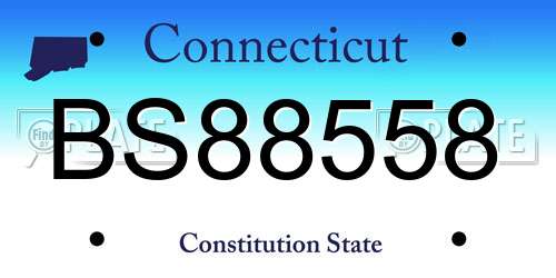 BS88558 Connecticut License Plate