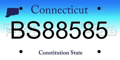 BS88585 Connecticut License Plate