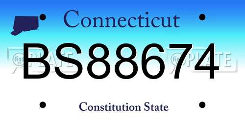 BS88674 Connecticut License Plate