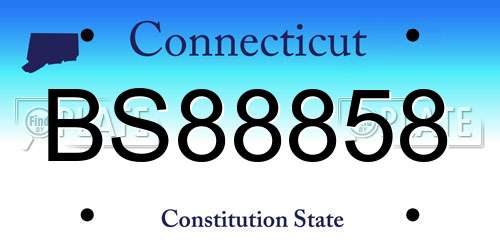 BS88858 Connecticut License Plate