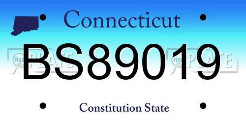 BS89019 Connecticut License Plate