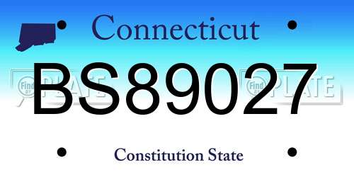 BS89027 Connecticut License Plate