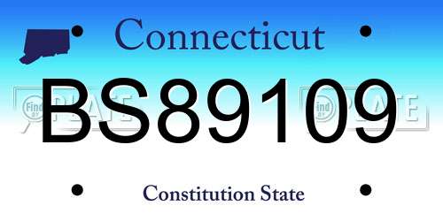 BS89109 Connecticut License Plate