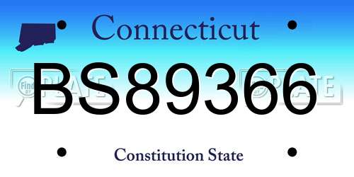 BS89366 Connecticut License Plate