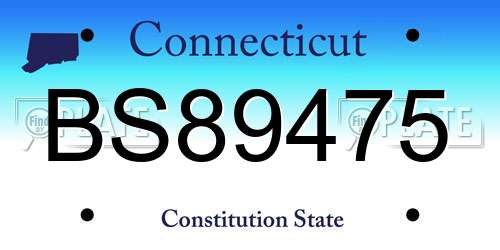 BS89475 Connecticut License Plate
