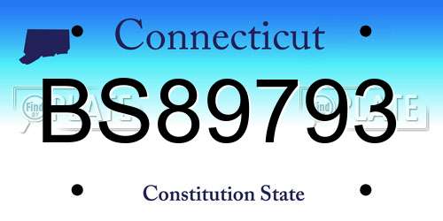 BS89793 Connecticut License Plate