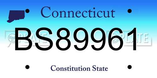 BS89961 Connecticut License Plate