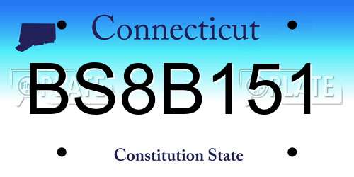 BS8B151 Connecticut License Plate