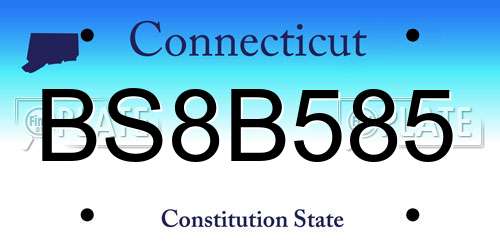 BS8B585 Connecticut License Plate