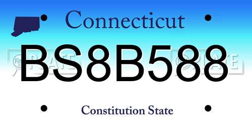 BS8B588 Connecticut License Plate