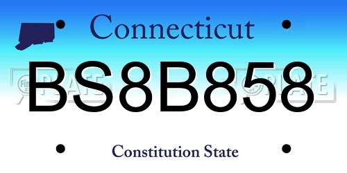 BS8B858 Connecticut License Plate