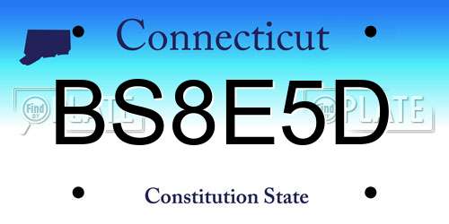 BS8E5D Connecticut License Plate