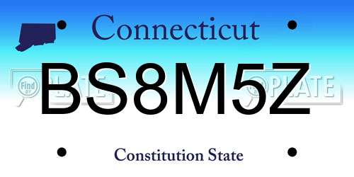 BS8M5Z Connecticut License Plate