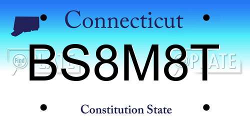 BS8M8T Connecticut License Plate