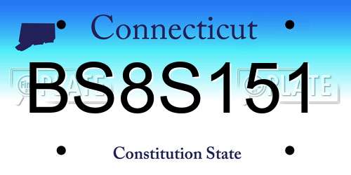 BS8S151 Connecticut License Plate