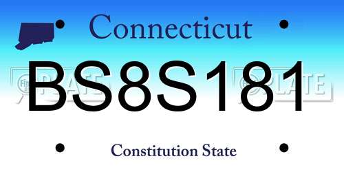 BS8S181 Connecticut License Plate