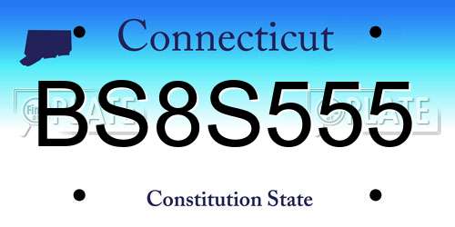 BS8S555 Connecticut License Plate