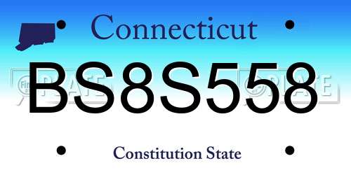 BS8S558 Connecticut License Plate