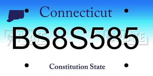 BS8S585 Connecticut License Plate