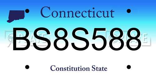 BS8S588 Connecticut License Plate