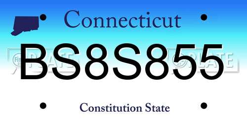 BS8S855 Connecticut License Plate