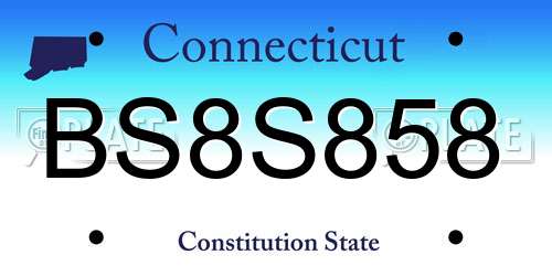 BS8S858 Connecticut License Plate