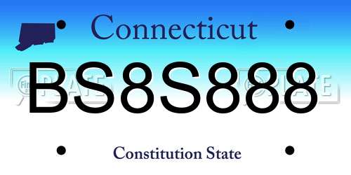 BS8S888 Connecticut License Plate