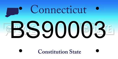 BS90003 Connecticut License Plate