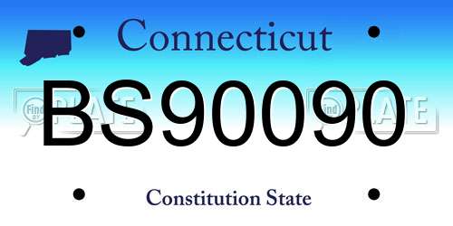 BS90090 Connecticut License Plate