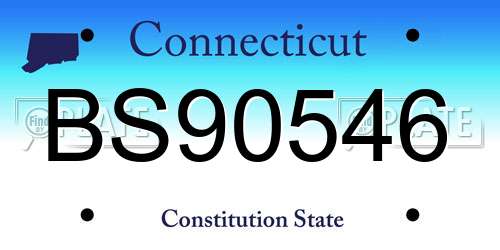 BS90546 Connecticut License Plate