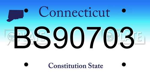 BS90703 Connecticut License Plate