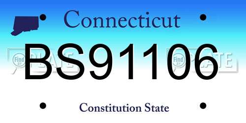 BS91106 Connecticut License Plate