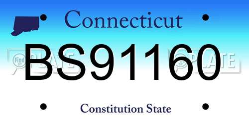 BS91160 Connecticut License Plate
