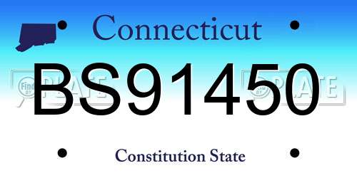 BS91450 Connecticut License Plate