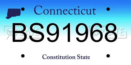 BS91968 Connecticut License Plate