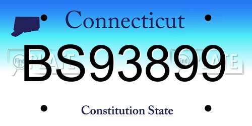 BS93899 Connecticut License Plate