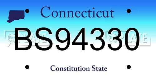 BS94330 Connecticut License Plate