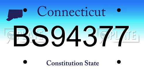 BS94377 Connecticut License Plate