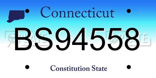 BS94558 Connecticut License Plate