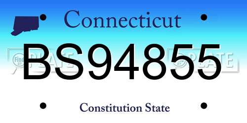 BS94855 Connecticut License Plate