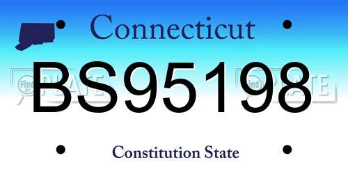 BS95198 Connecticut License Plate
