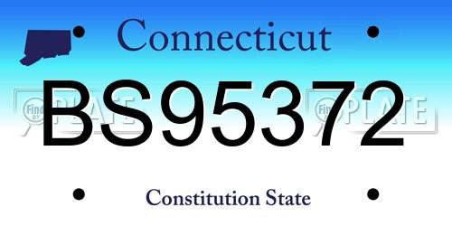 BS95372 Connecticut License Plate