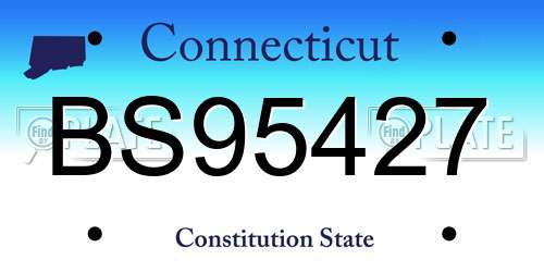 BS95427 Connecticut License Plate