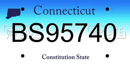 BS95740 Connecticut License Plate
