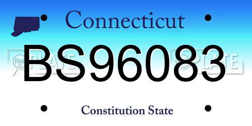 BS96083 Connecticut License Plate