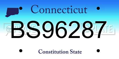 BS96287 Connecticut License Plate