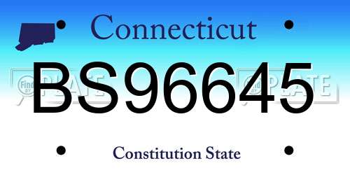 BS96645 Connecticut License Plate